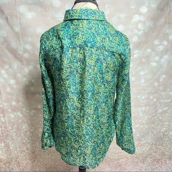 𝅺LOFT Watercolor Semi Sheer Top -> Loft Watercolor Semi Sheer Top - Picture 7 of 8